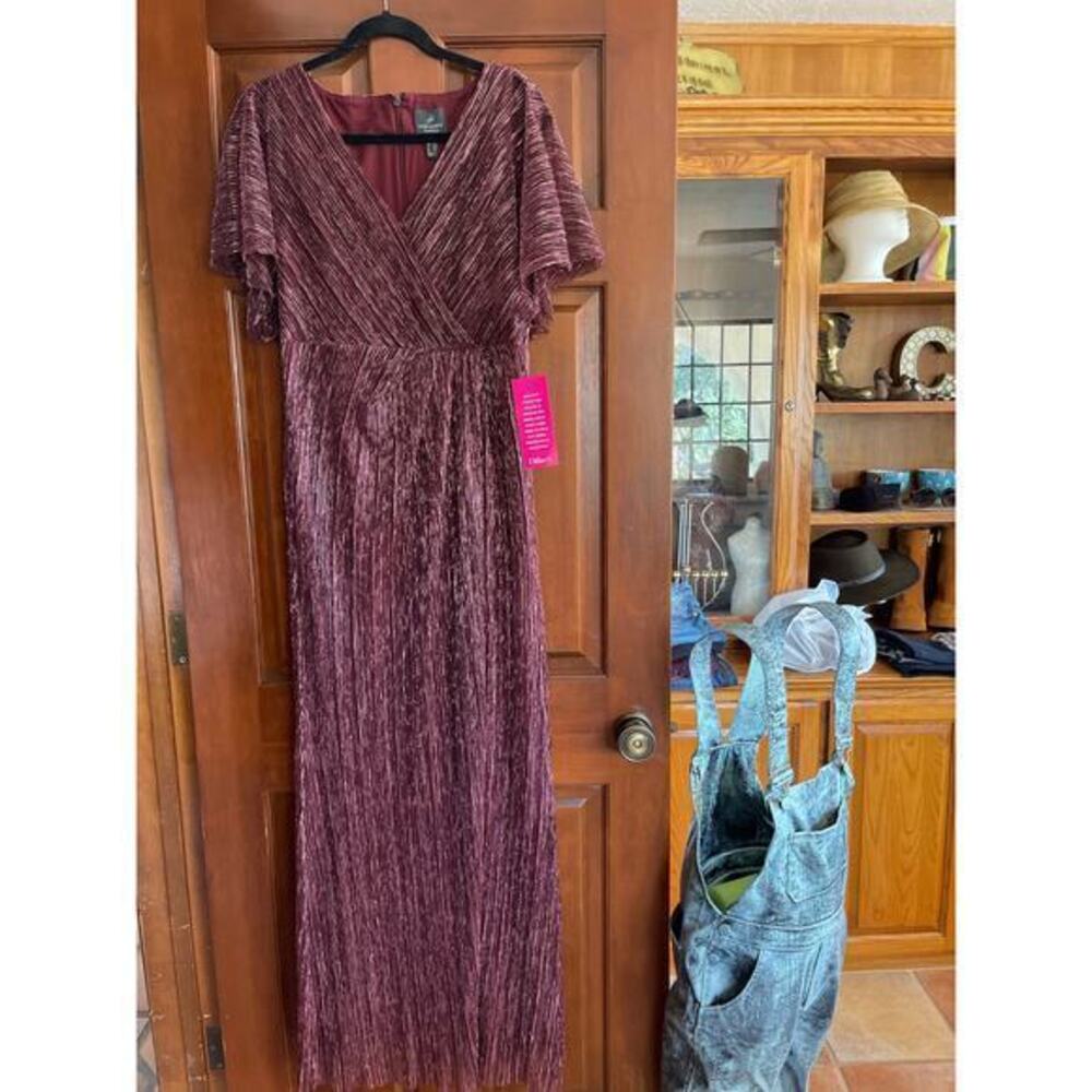 Adrianna Papell metallic blouson gown, size 6